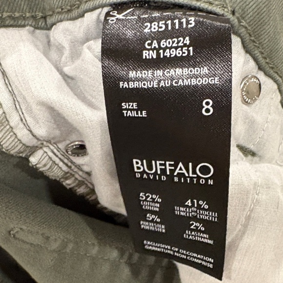 Buffalo David Bitton Olive Skinny Jeans Style Hanna Size 8 - Picture 4 of 4